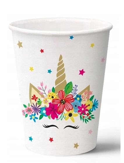 Kubki papierowe 0,25l Unicorn Party 8szt PC8003400 PAW