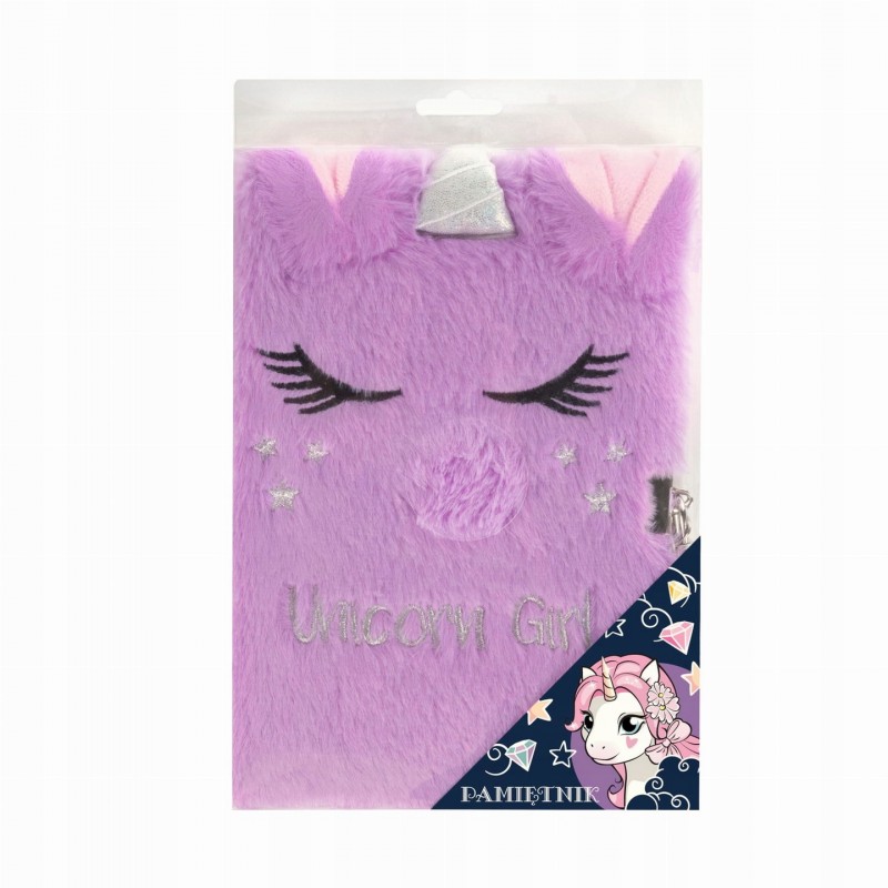 Pamiętnik pluszowy z kłódką Unicorn PPZKU Derform