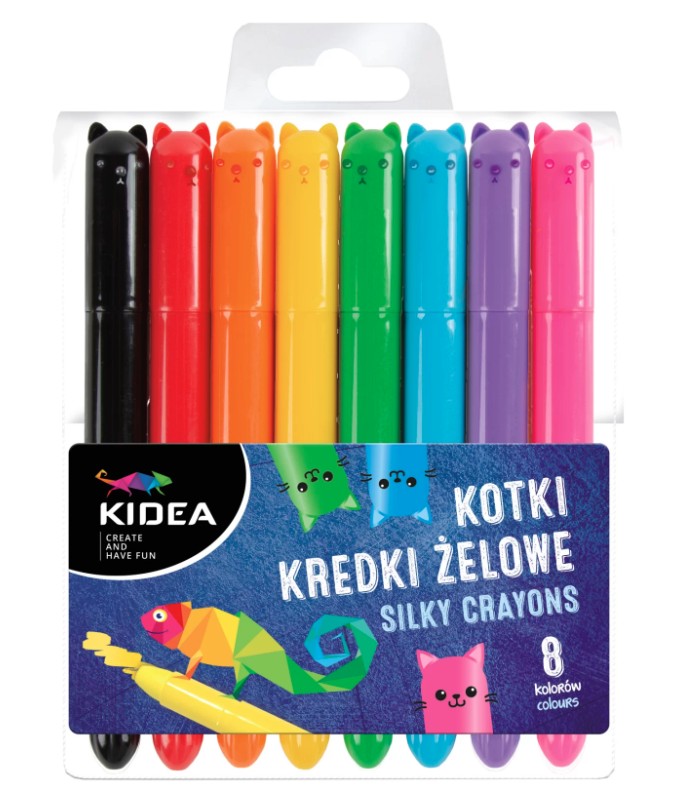 Kredki żelowe Kotki 8kol Kidea KZK10KKA Derform