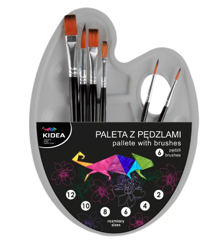 Paleta z pędzlami 7 elementów Kidea PAP7KA Derform