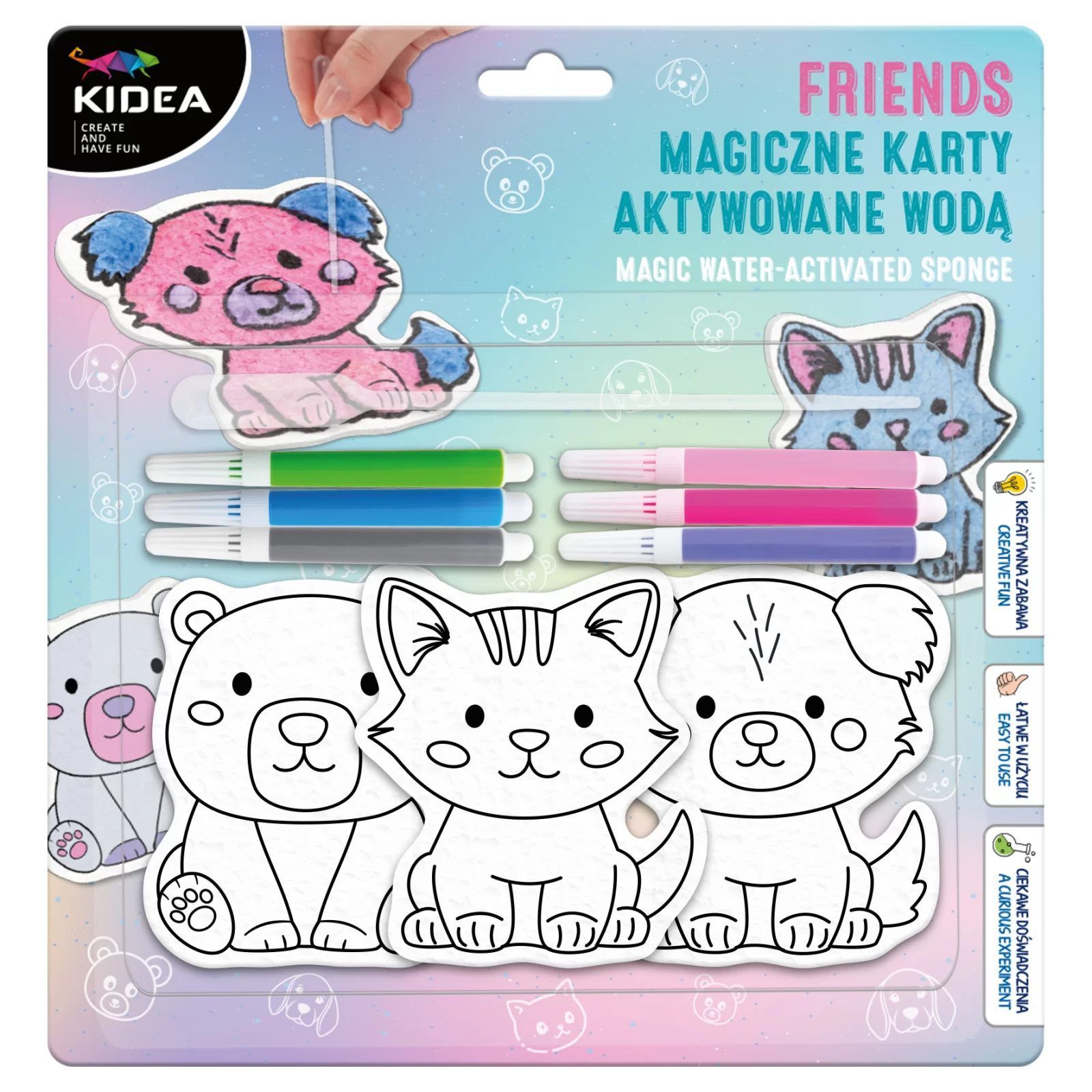 Magiczne karty aktywowane wodą Friends Kidea MKAFKA Derform