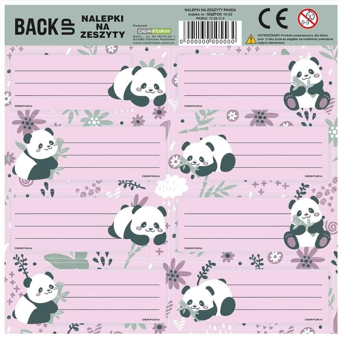 Naklejki na zeszyty Panda 11 NNZPA11 Derform