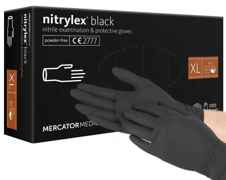 Rękawice nitrylowe czarne (100) XL
