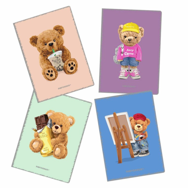 Zeszyt A4/32k kratka PP Narcissus Teddies Sztuka Rodzinna