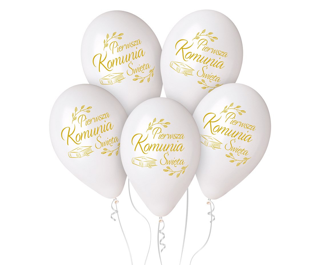 Balony Premium Pierwsza Komunia Św. (biblia) 12"/5szt GMS110/PKB GoDan