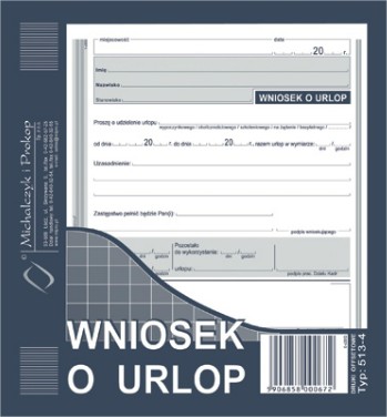Wniosek o urlop MiP 513-4 2/3 A5