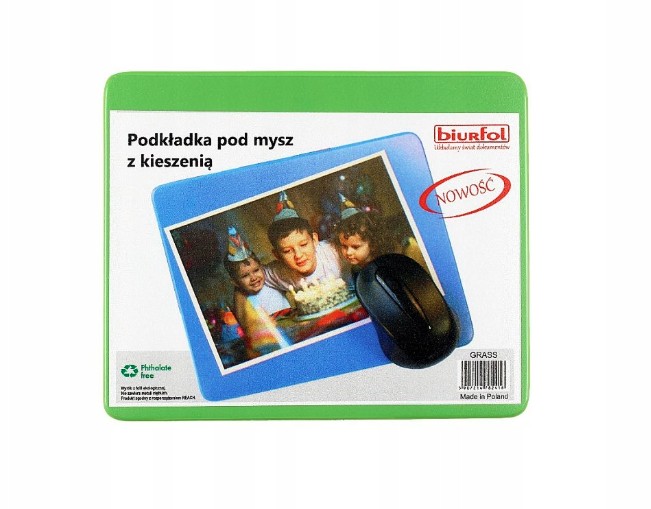 Podkładka pod mysz z kieszenią Grass Biurfol