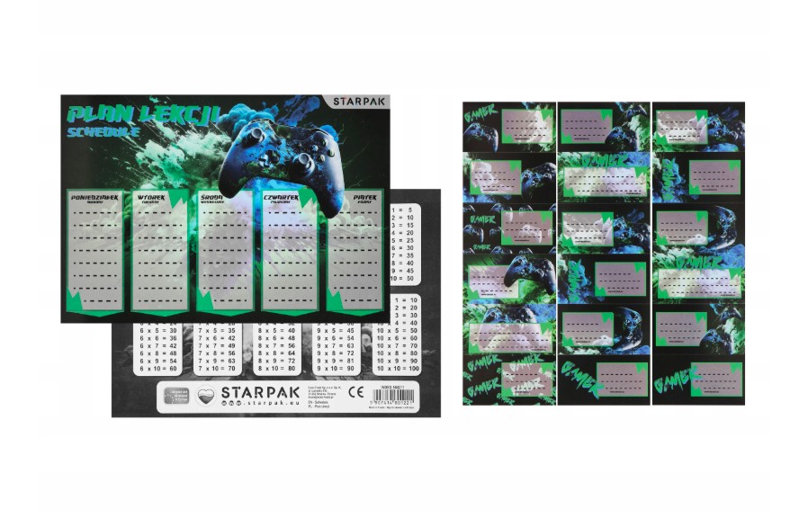 Plan lekcji A5 + naklejki na zeszyt Pad 591759 Starpak