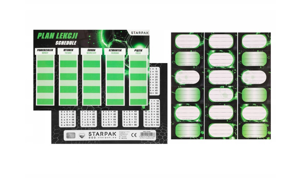 Plan lekcji A5 + naklejki na zeszyt Football 591761 Starpak