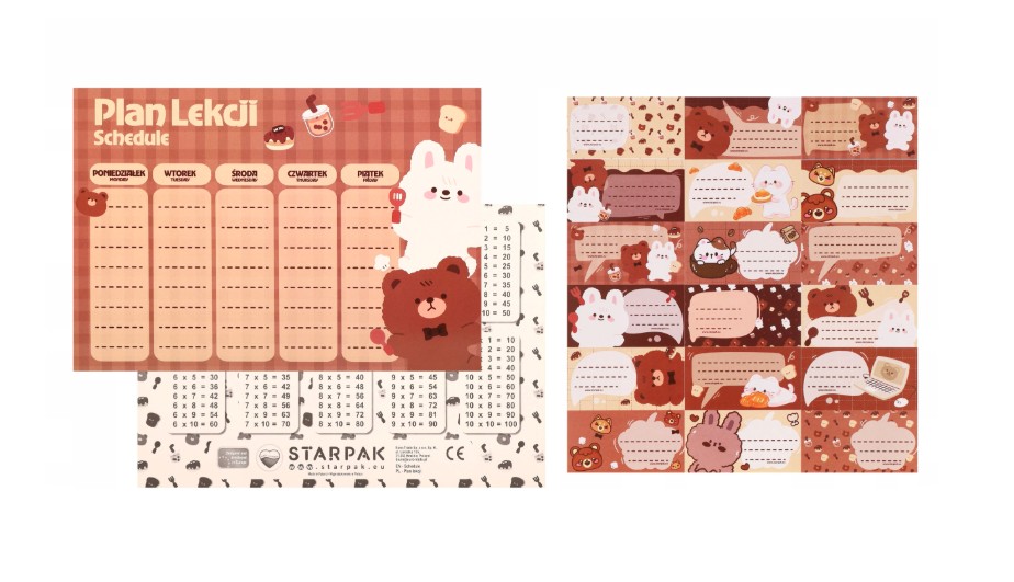Plan lekcji A5 + naklejki na zeszyt Kawaii 591762 Starpak