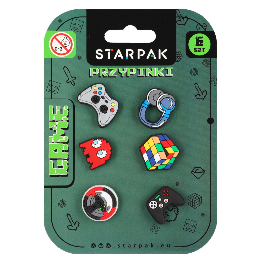 Przypinki gumowe Game 6szt 583614 Starpak