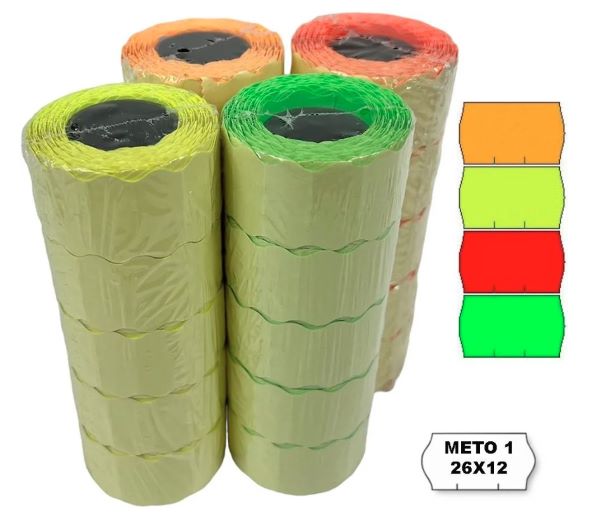 Taśma do metkownicy (5) jednorzędowa fala (26x12) fluor zielona ( METO ) Kal-Pack