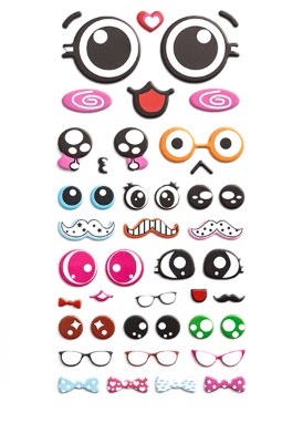 Naklejki puffy - zabawne buźki 44szt DPNK-201 Dalprint