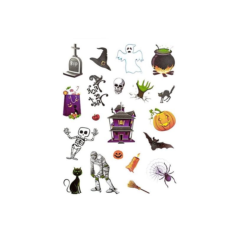 Tatuaże zmywalne Halloween kolorowe (23szt) DPTT-002 Dalprint