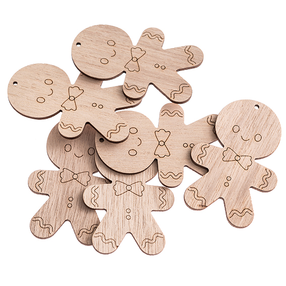 Kształty świąteczne z drewna - Piernikowe ludki 6szt DPDN-218 Dalprint