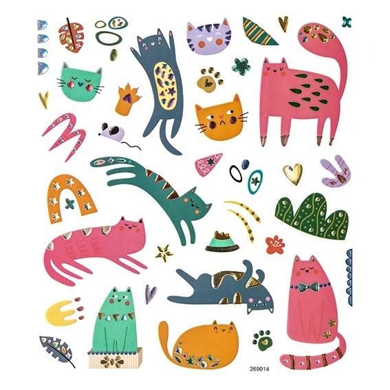 Naklejki z kryształkami - Zabawne koty (38szt) DPNK-225 Dalprint