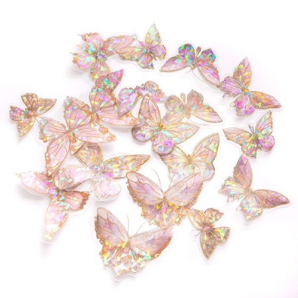 Naklejki połyskujące PET Motyle 20szt Cristal Pink DPNK-242 Dalprint