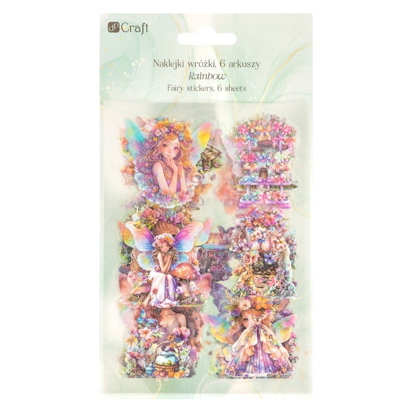 Naklejki połyskujące PET Wróżki (6 arkuszy) - Rainbow DPNK-254 Dalprint