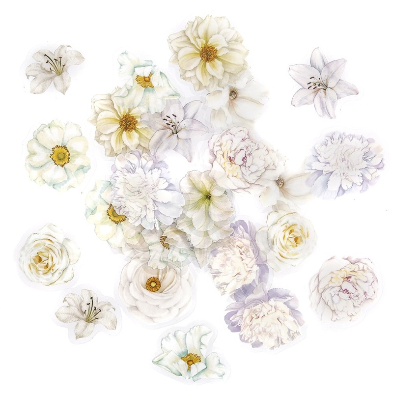 Naklejki PET - Kwiaty - Moonlight White 30szt DPNK-263 Dalprint