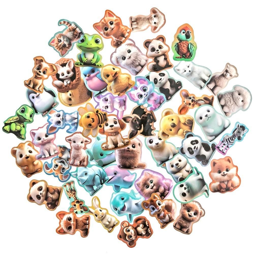 Naklejki winylowe - Kreskówkowe zwierzątka 4-6cm 50szt DPNK-285 Dalprint