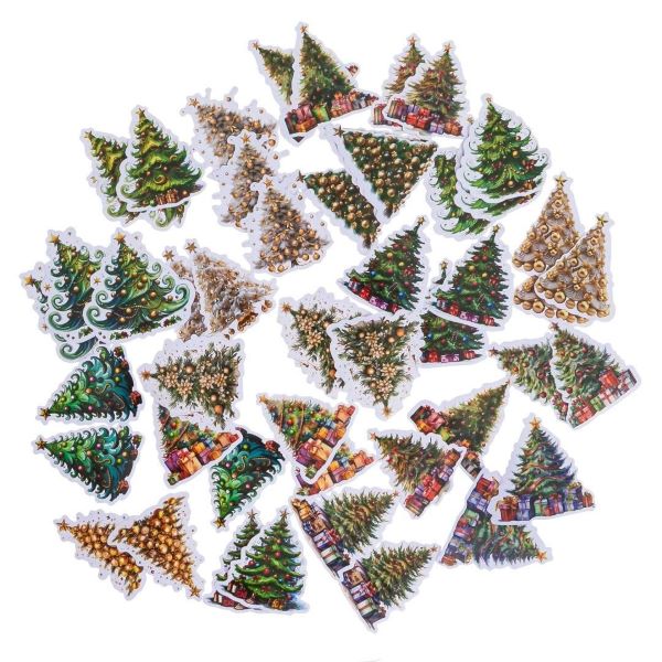 Naklejki winylowe - Świąteczne 4-6cm 46szt - Christmas Trees DPNK-284 Dalprint