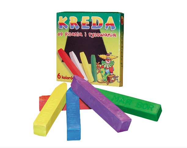 Kreda szkolna MarBor B3 6szt. mix kolorów