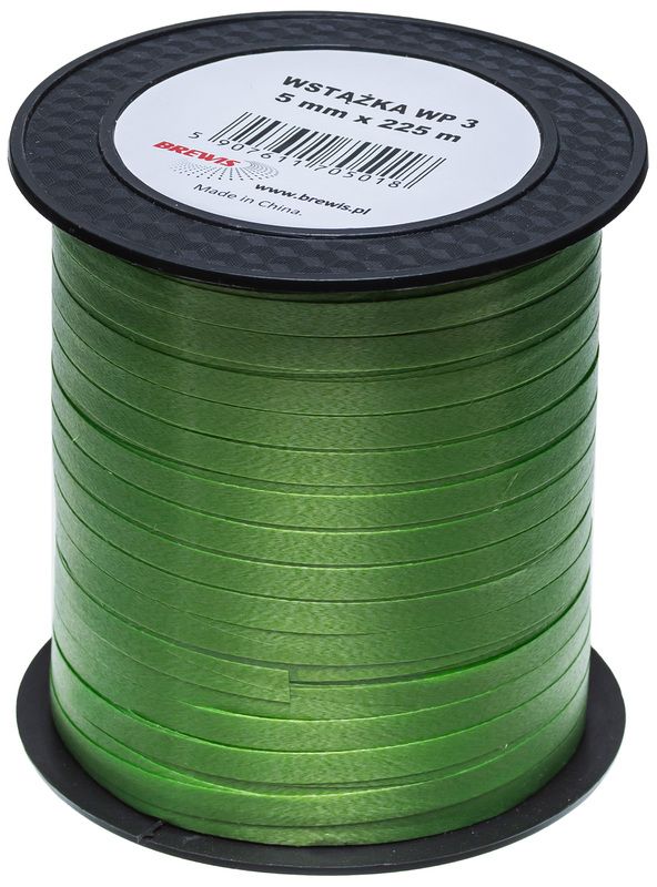 Wstążka plastikowa 5mm x 225m zielona  WP3 Brewis