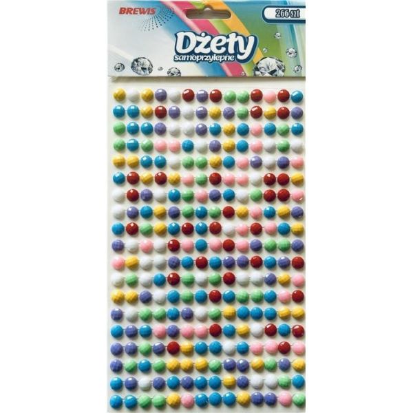 Dżety samoprzylepne pastelowe 6mm DS104 Brewis
