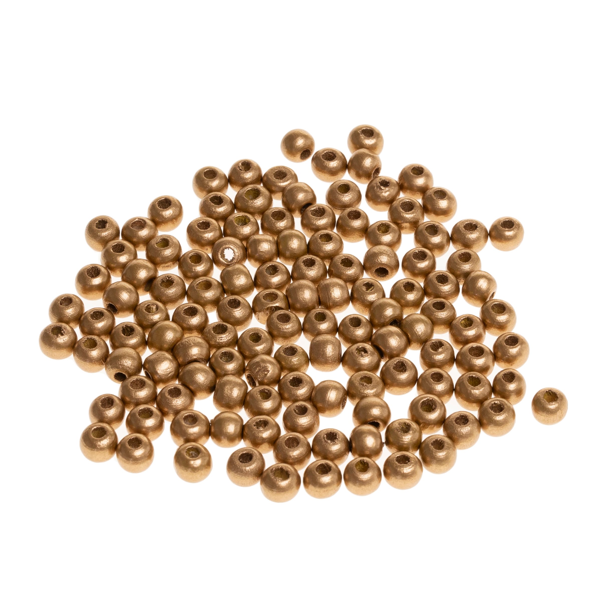 Koraliki drewniane 8mm złote KD8-4 Brewi