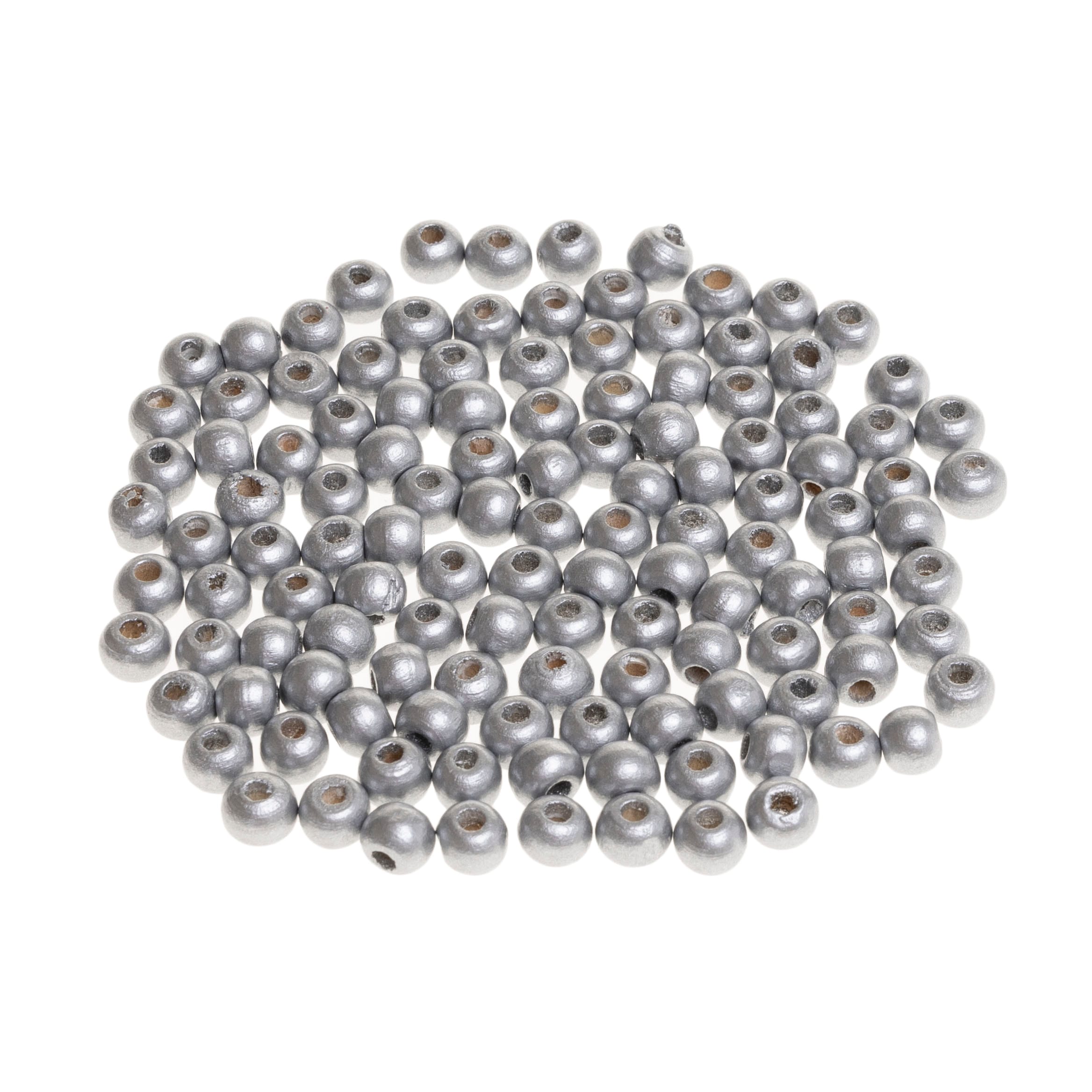 Koraliki drewniane 8mm srebrne KD8-5 Brewis