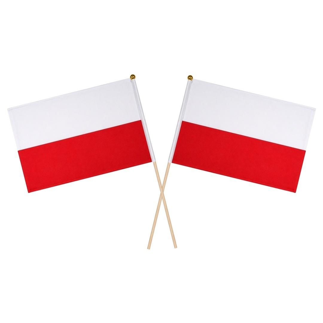 Flaga Polski chorągiewka 2szt FL2 14x21cm Brewis