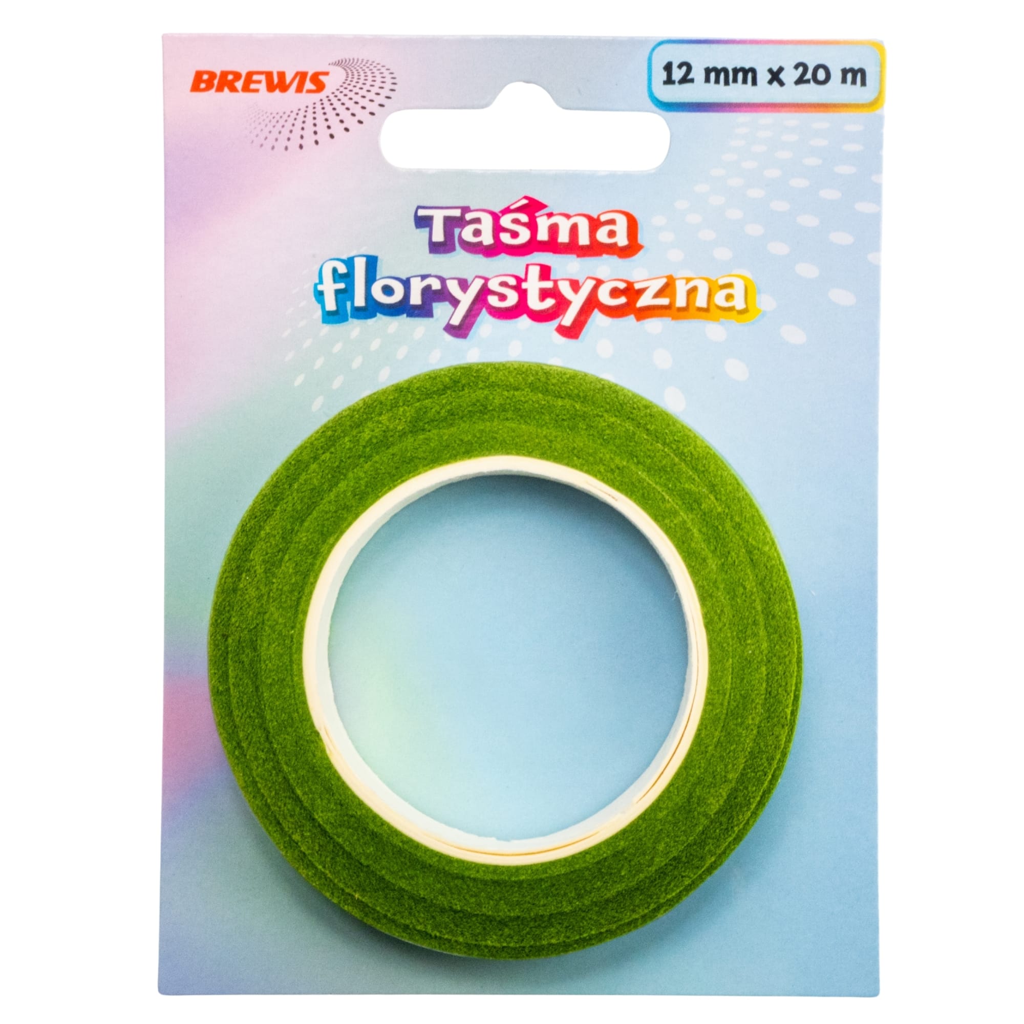 Taśma florystyczna j. zielona 12mmx20m TF3 Brewis