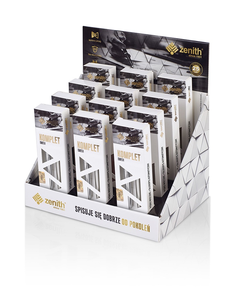 Komplet Zenith Silver w etui-pióro wieczne+długopis