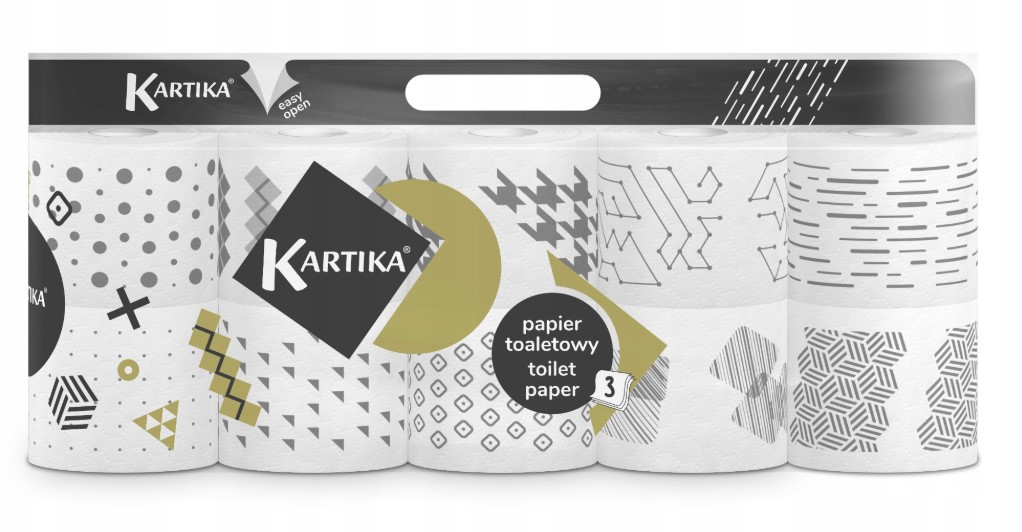 Papier toaletowy Kartika Modern Black (10) 200 listków 3w