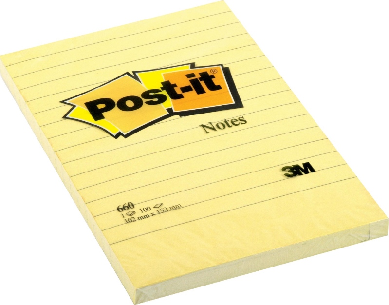 Karteczki samoprzylepne Post-it XXL żółte w linię 102x152mm 100k