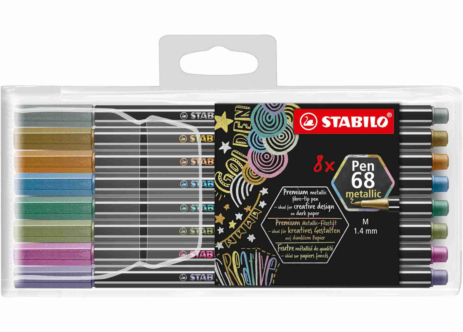 Flamastry Stabilo Pen 68 Metallic 8 kolorów
