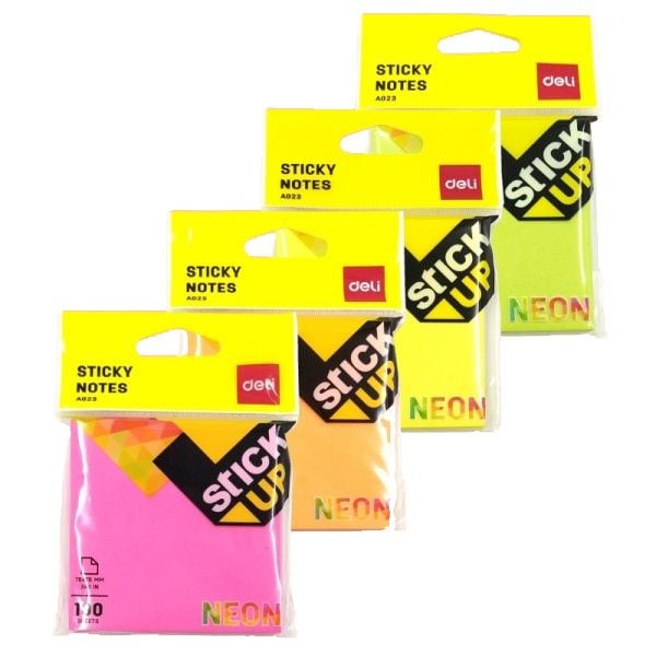 Notes samoprzylepny Deli 76x76mm 100k. neon mix kolorów