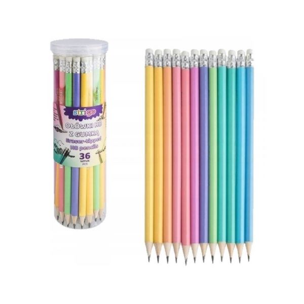 Ołówek HB z gumką pastelowy SSC150 Strigo WPC