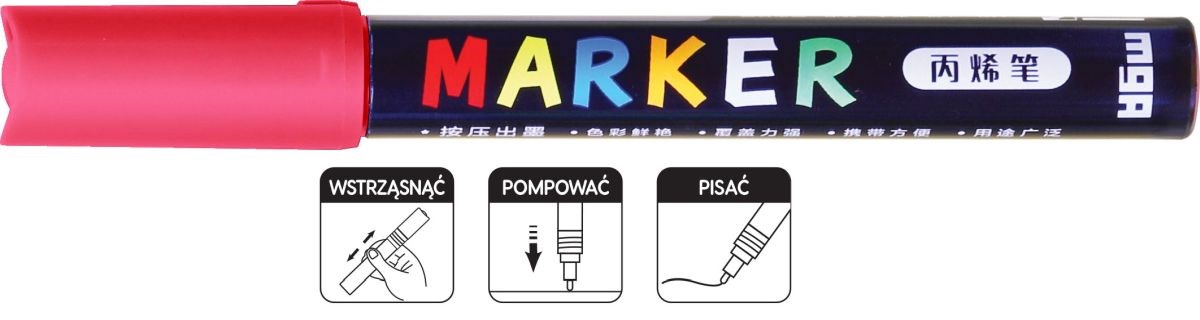 Marker akrylowy 1-2mm różana czerwień MG APL214-202 GDD