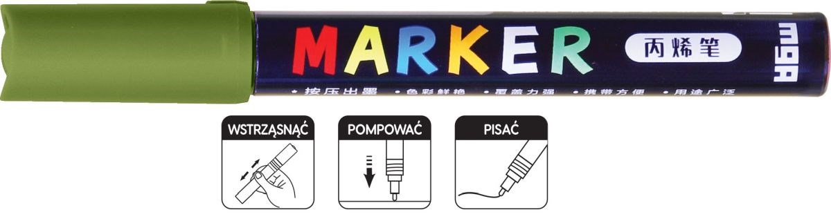 Marker akrylowy 1-2mm zielony oliwkowy MG APL511-56