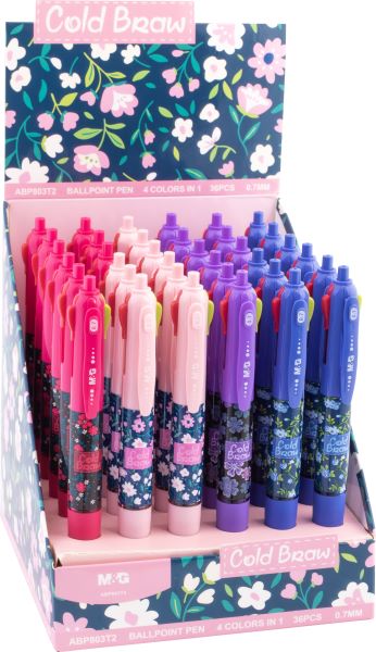 Długopis aut. Cold Braw 0,7mm 4 kolorowy MG ABP803T2 GDD