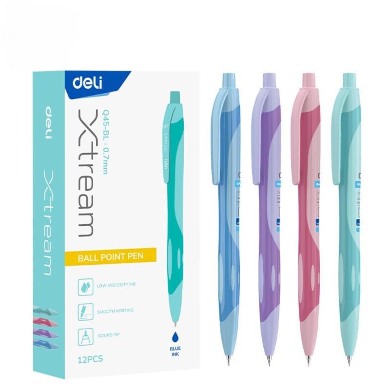 Długopis automatyczny Deli 0,7mm seria XTREAM mix kolor (wkład niebieski) EQ45-BL WPC