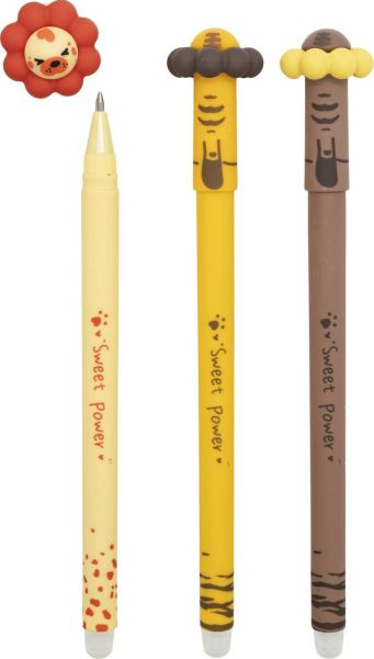 Długopis wymazywalny Soft Animals Lwy 0,7mm niebeski MG AKPC52S4B2