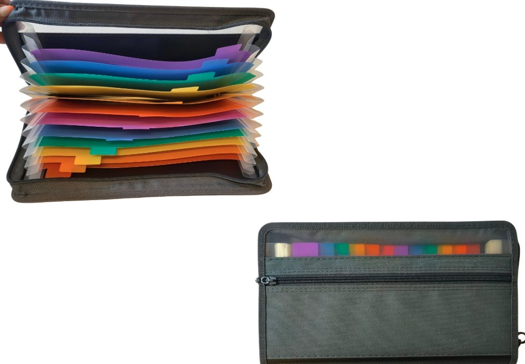 Teczka 29x16cm. z 12 przegródkami na zamek KS12CK TRANBO 903439 KTW