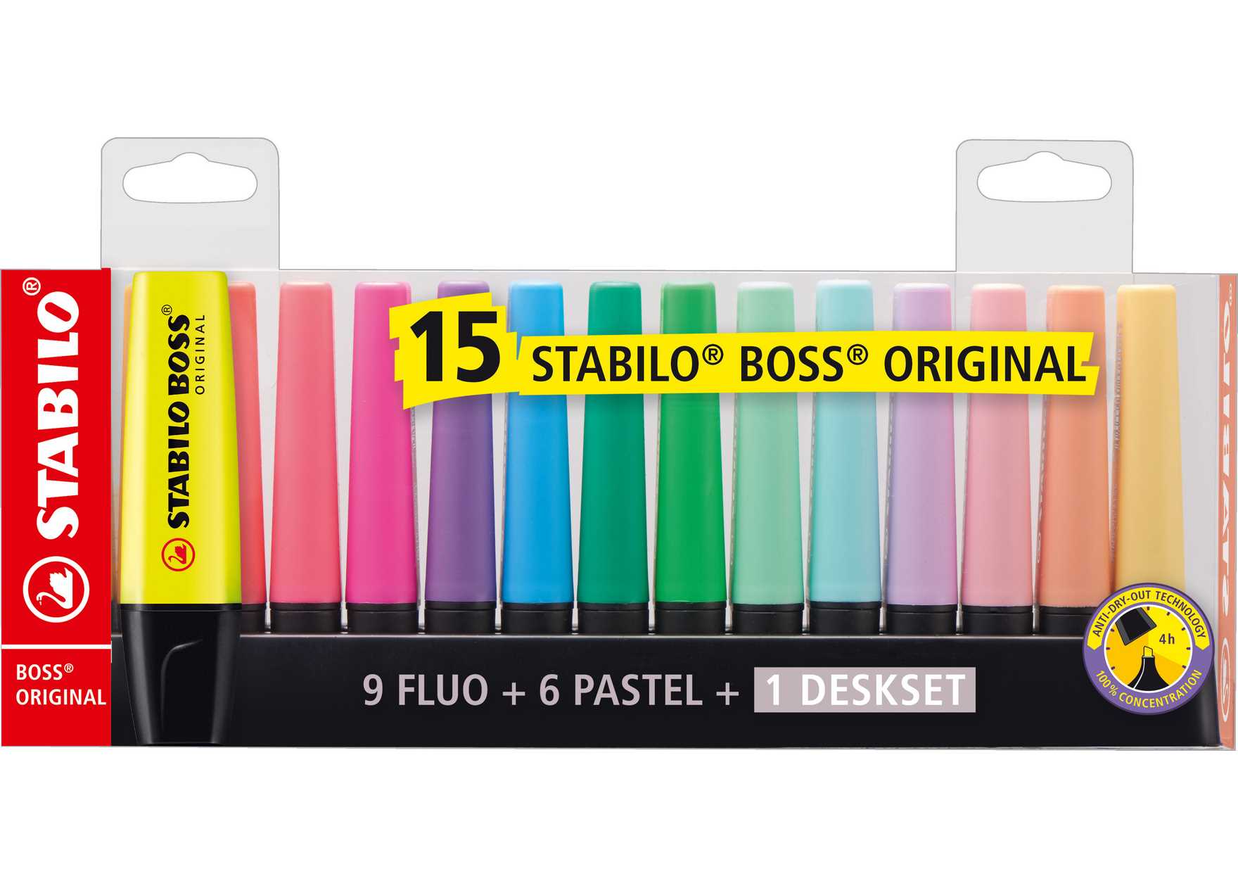Zakreślacz Stabilo Boss komplet etui 15 kolorów