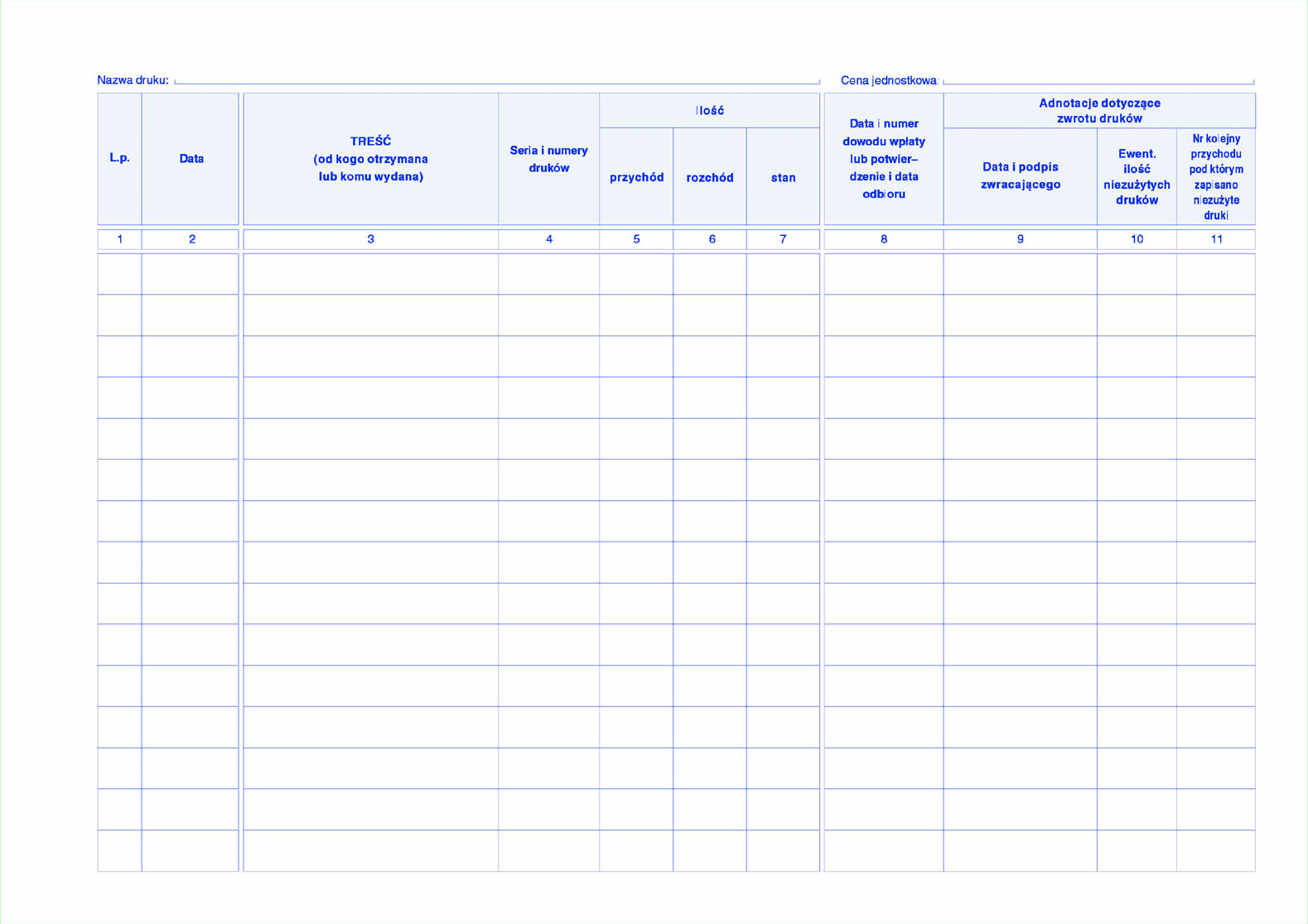 Księga druków ścisłego zarachowania MiP 710-1 A4