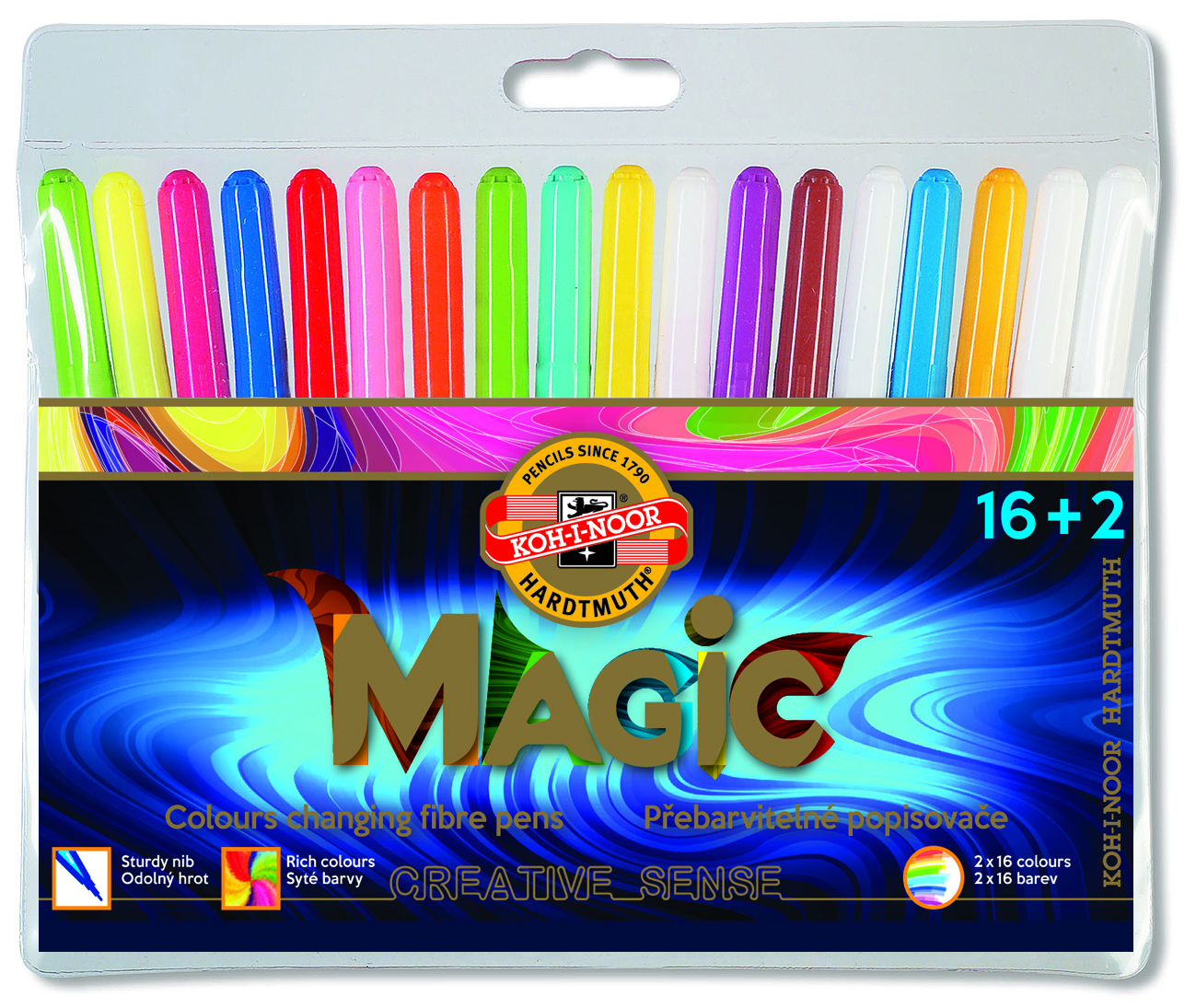 Flamastry Koh-I-Noor Magic 16+2 kolory