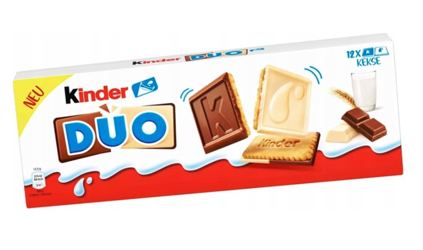Kinder DUO  kruche ciasteczka z czekoladą 150g.