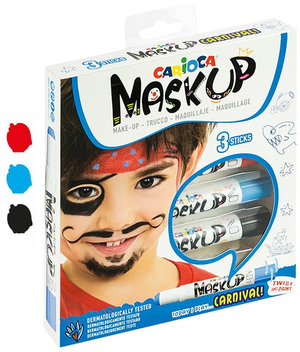 Kredki do twarzy Carioca MaskUP Carnival 3kol 43050 170-274