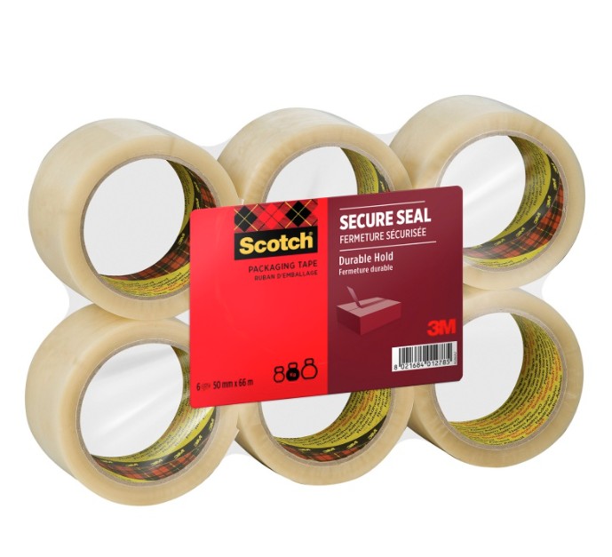 Taśma klejąca pakowa 3M Scotch SECURE SEAL kauczuk mocna przezroczysta 50x66m 1szt.